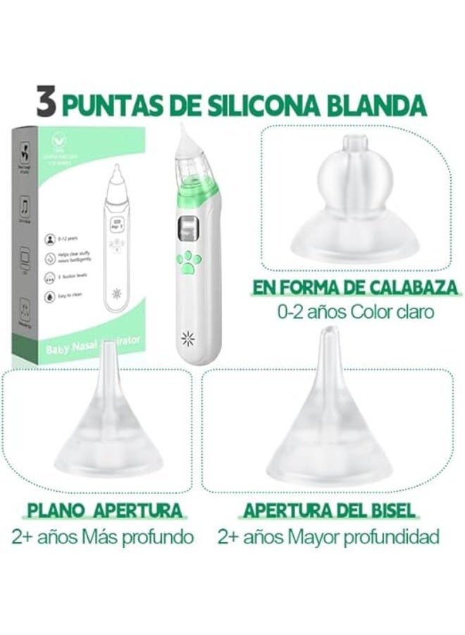 Electric Baby Nasal Aspirator – Nose Cleaner for Newborns & Toddlers with 3 Adjustable Suction Levels & 3 Medical-Grade Silicone Tips – USB Rechargeable with Music & Light - Image 2